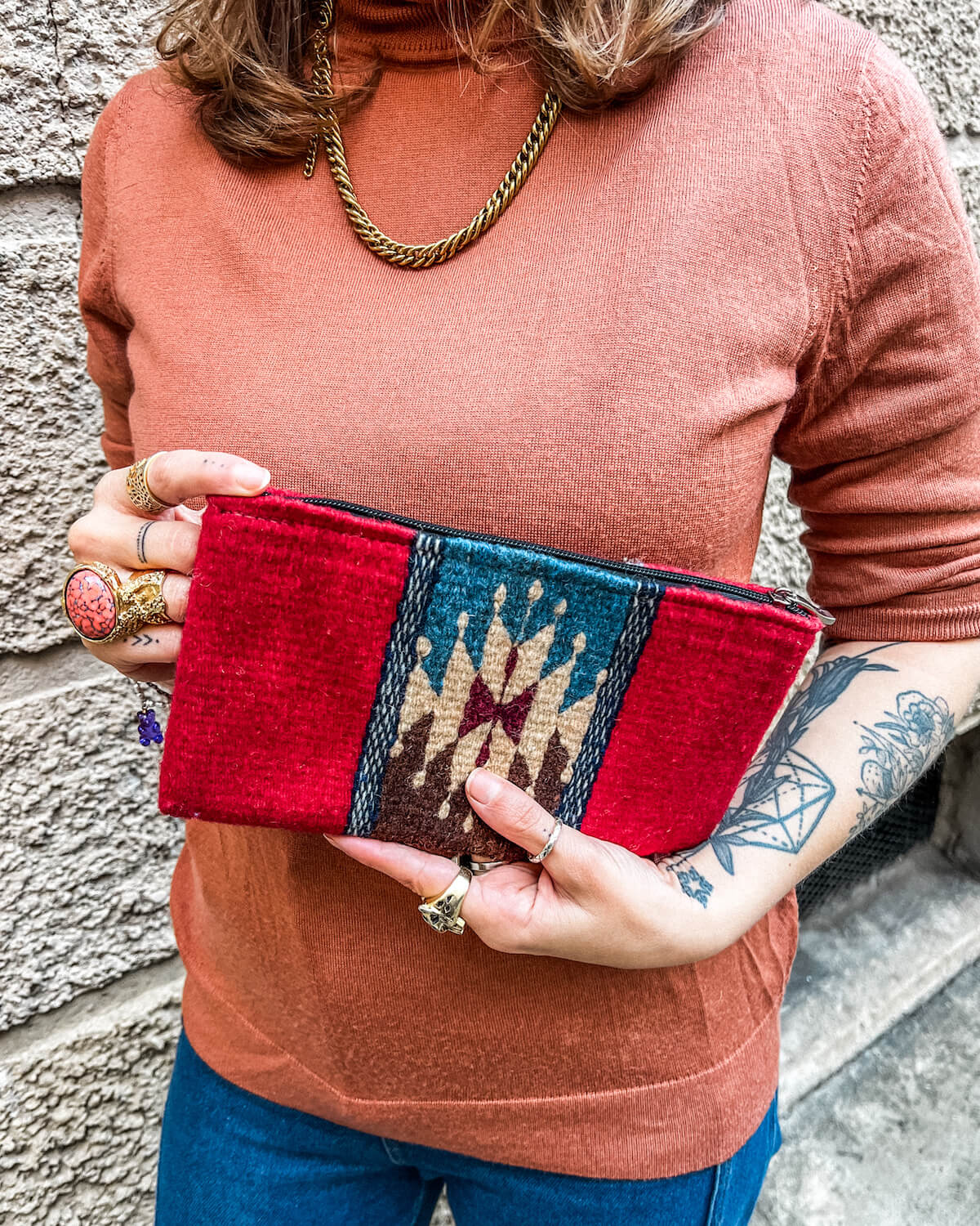 Pochette Lana Rojo y Cielo