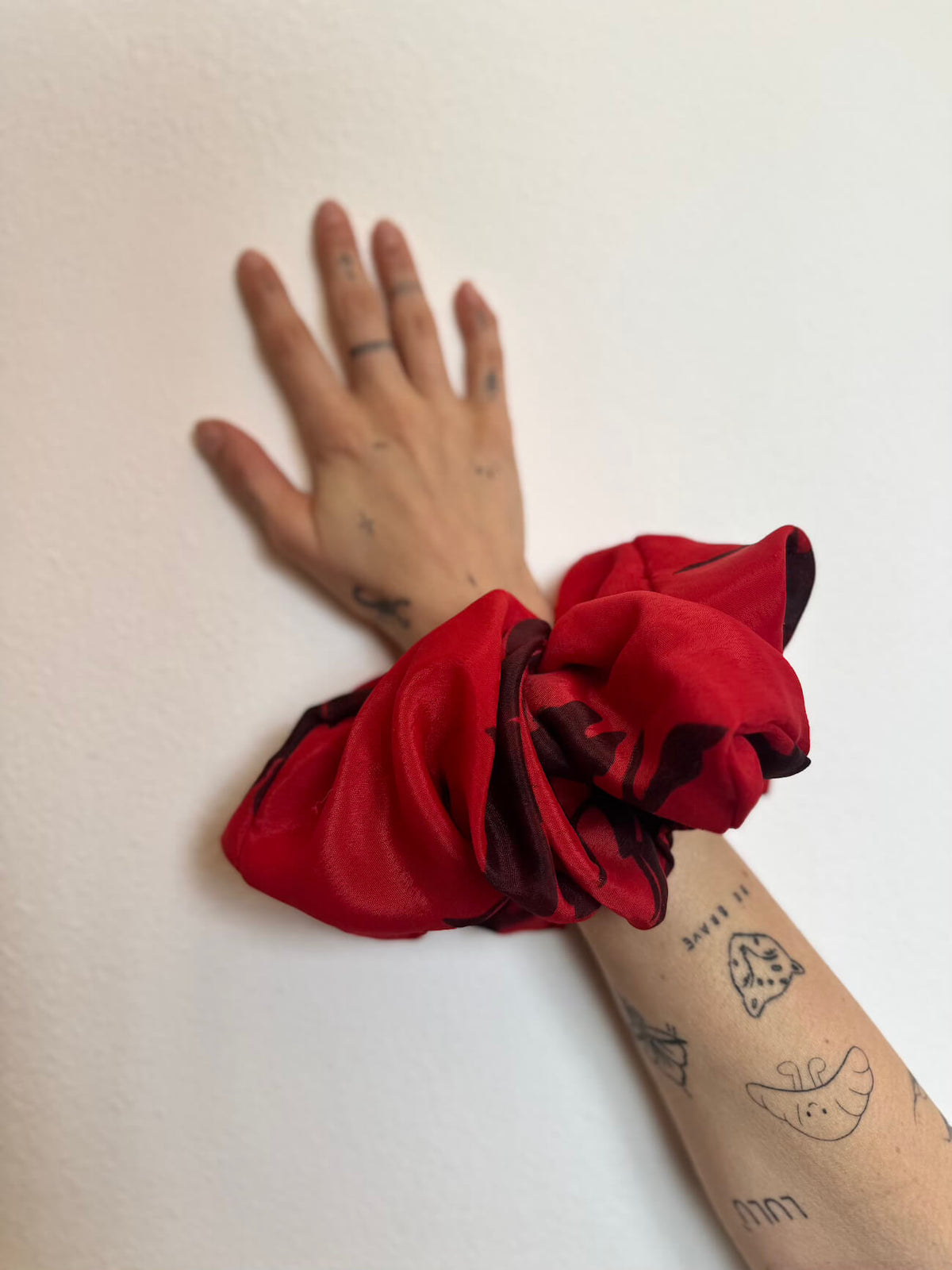SCRUNCHIE SETA -PAPAVERO